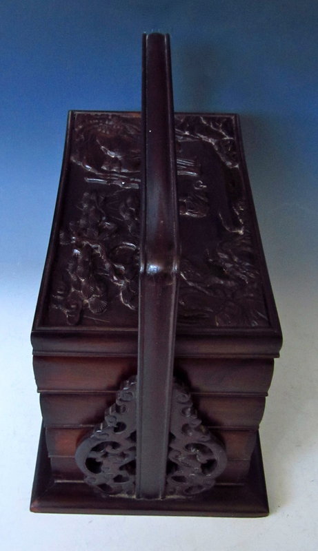 Chinese hardwood Tiered seal case