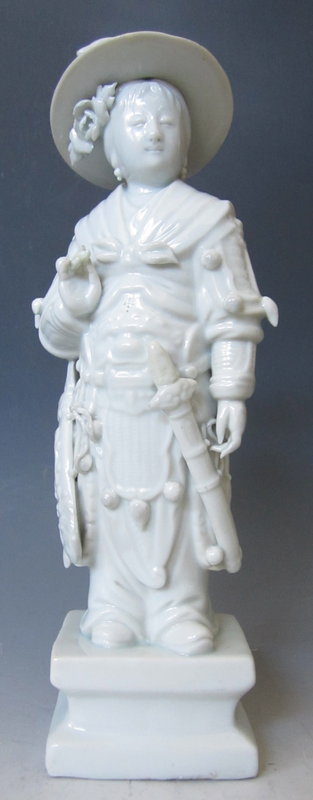 Chinese Antique Blanc de Chine Figure of Mulan
