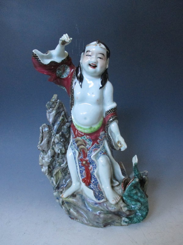 Chinese Porcelain Statue of Liu Hai