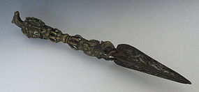 Antique Tibetan Bronze Vajra Dorje