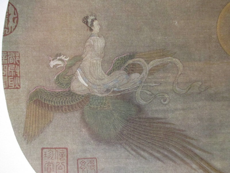 Chinese Print of Woman Riding a Phoenix
