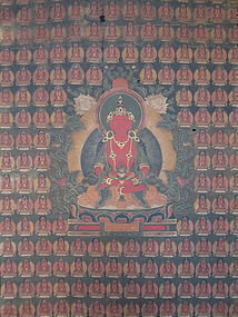 Antique Tibetan Thangka of Amitayus