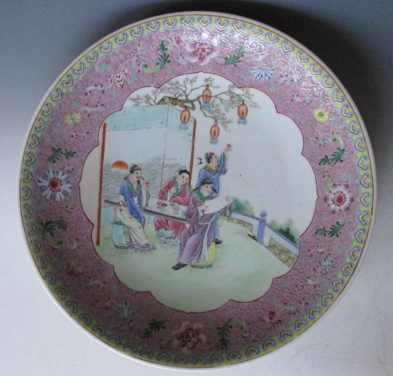 Chinese Dish with Garden Scene