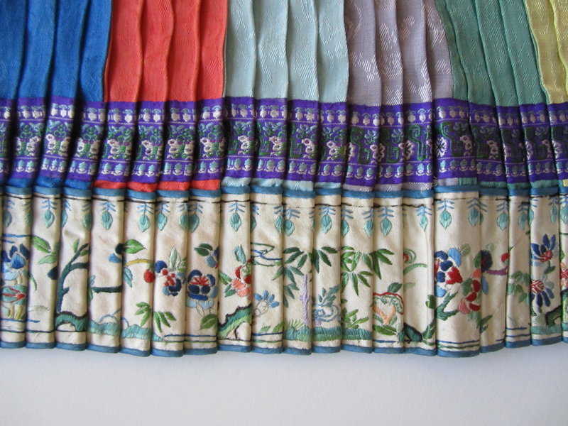 Chinese Antique Colorful Silk Pleated Skirt