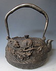 Japanese Antique Iron Tetsubin with Dragon