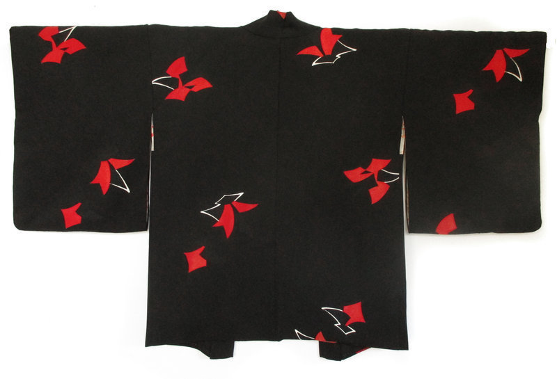 Japanese Haori Coat in Black and Red
