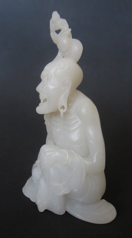 Chinese White Jade Figure of an Old Arhat
