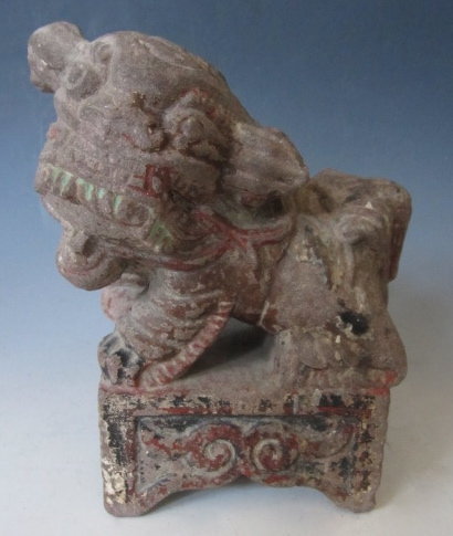 Chinese Pair of Small Stone Lions,  Ming Dynasty
