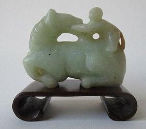 Chinese Jade Horse and Monkey Carving