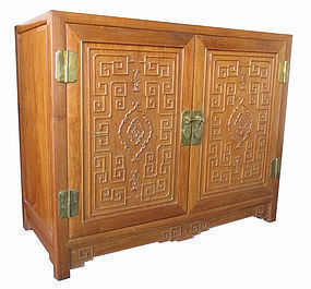 Chinese Carved Hardwood Cabinet