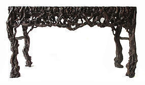 Chinese Rectangular Root Wood Table