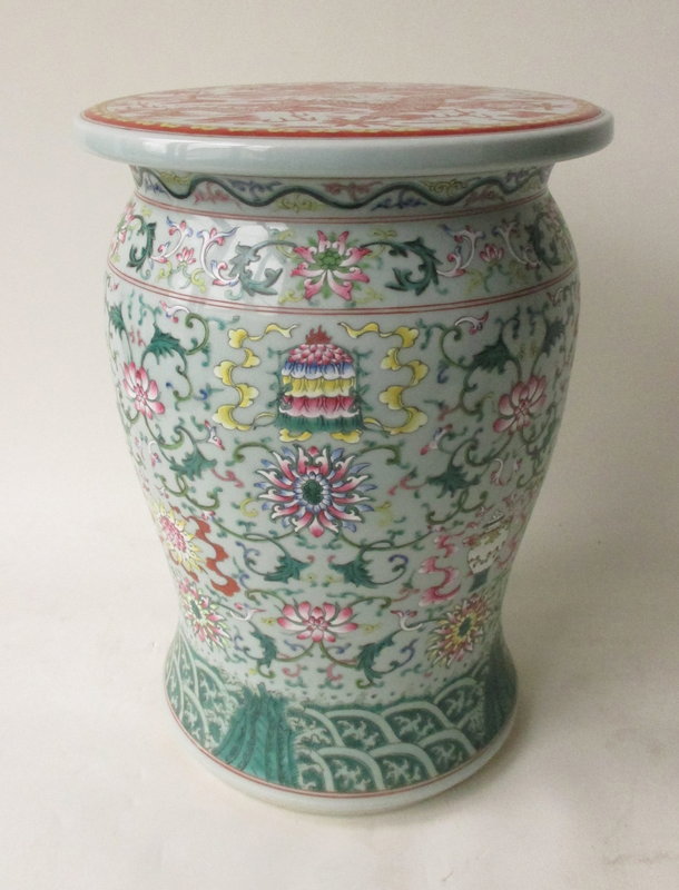 Chinese Polychome Porcelain Stool