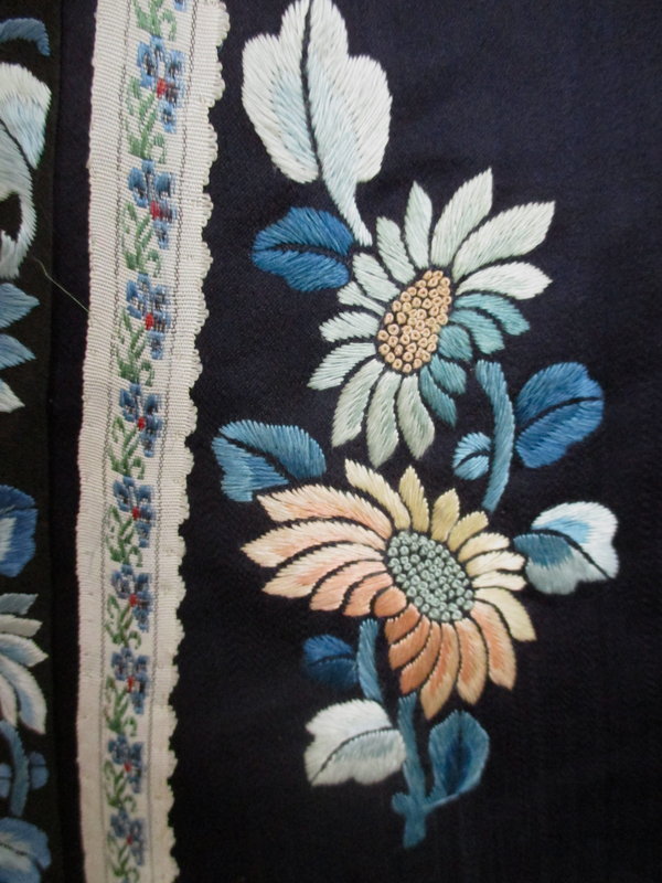 Chinese Antique Silk Robe With Flowers And Butterflies