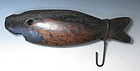 Japanese Antique Wooden Fish Shaped Jizai Hook