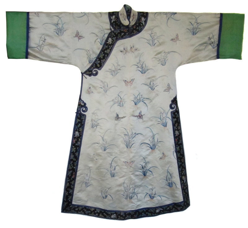 Antique Chinese Silk Robe with Dragon Sleeves