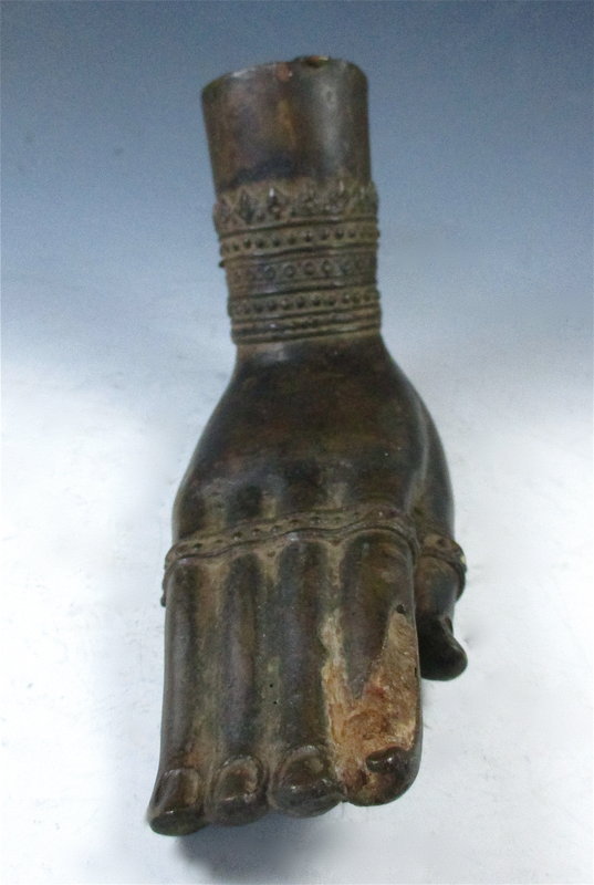 Antique Thai Hand Bronze Hand Of Buddha