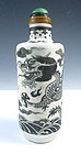 Antique Porcelain Snuff Bottle Depicting Two Dragons