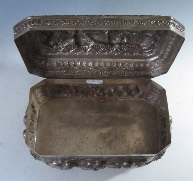 Burmese Repousse Silver Box