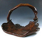 Antique Japanese Rootwood Burl Tray