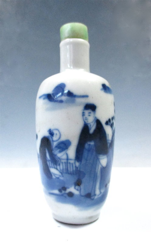 Chinese Blue And White Glazed Porcelain Snuff Bottle