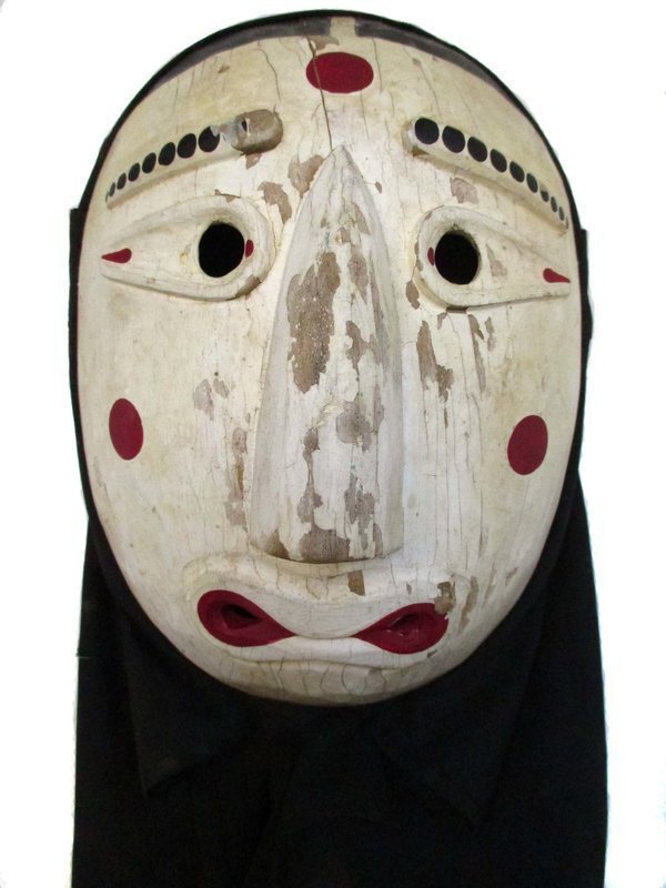 Korean Hand-Carved Wooden Somu Dance Mask