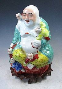 Chinese Porcelain Smiling Buddha/Budai Statue