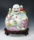 Chinese Porcelain Laughing Buddha/Budai Statue