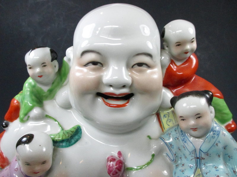 Chinese Porcelain Laughing Buddha/Budai Statue