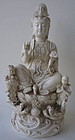 Chinese Blanc de Chine Seated Kwan Yin