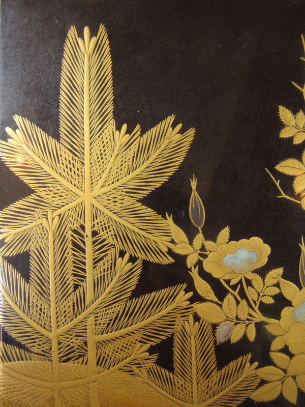 Japanese Antique Lacquer Suzuribako with Pines