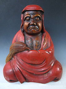 Japanese Wooden Daruma Carving