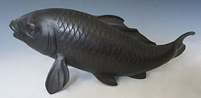 Japanese Antique Bronze Figure of a Fish