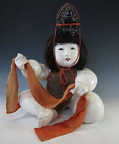 Japanese Antique Gosho-Ningyo Doll with Hat