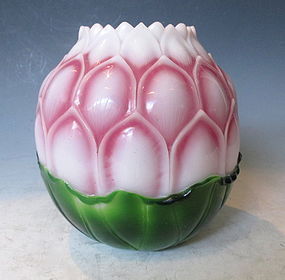 Vintage Chinese Peking Glass Lotus Flower