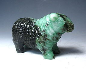 Vintage Chinese Carved Jade Sheep