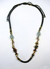 Chinese Silk and Jade Necklace