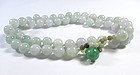 Chinese White Jade Beaded Necklace