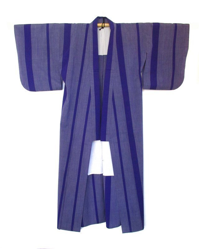 Japanese Taisho Purple Woven Kimono