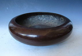Antique Japanese Round Bronze Suiban