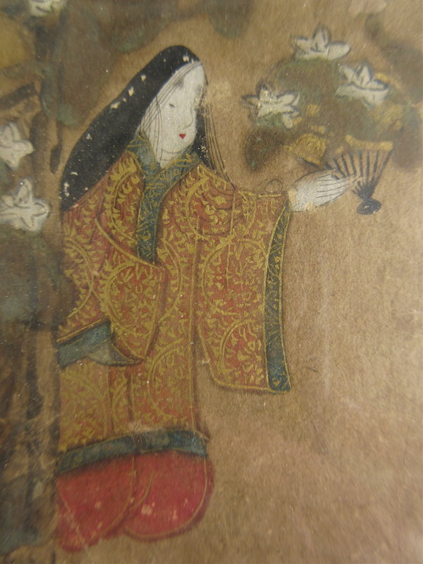 Antique Japanese Painting from The Tale of Genji