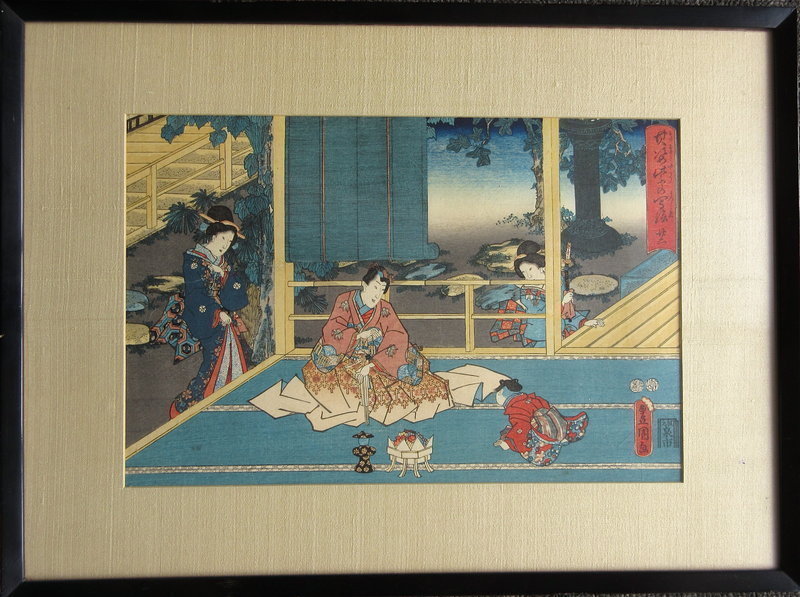Antique Japanese Woodblock Print by Toyokuni III