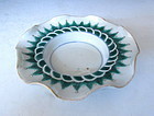 Chinese Porcelain Cup Holder with Wave Edges