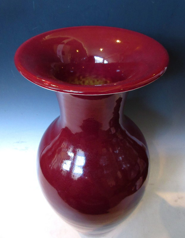 Antique Chinese Monochrome Ox-Blood Porcelain Vase