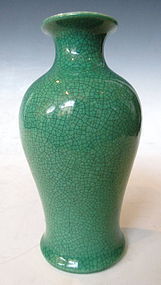 Antique Chinese Green Crackle Porcelain Vase