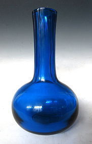 Chinese Blue Glass Vase with Mark