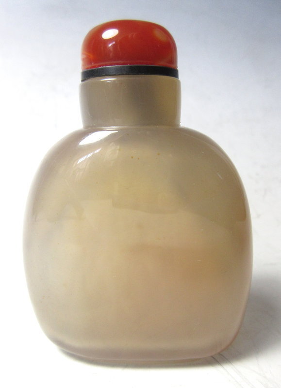 Chinese Carved Agate Snuff Bottle with Horse