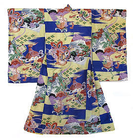 Japanese Child's Kimono with Birds