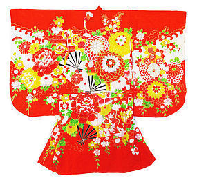 Japanese Child's Kimono with Flowers