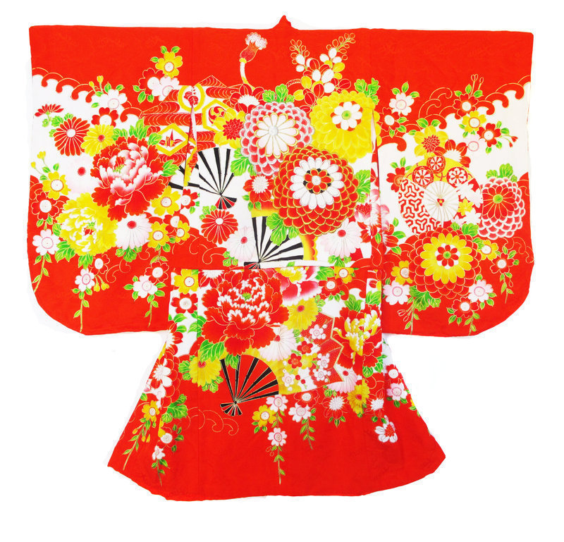 Japanese Child's Kimono with Flowers