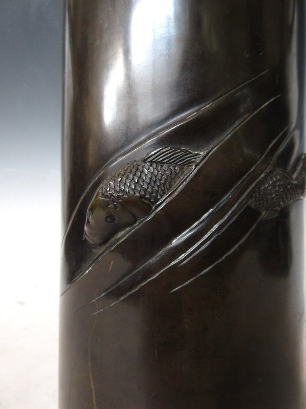 Antique Japanese Carp Flower Vase